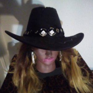 Unisex Black Cowboy Hat With Bling